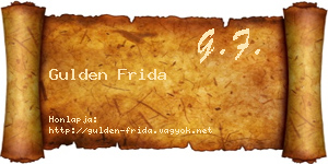 Gulden Frida névjegykártya